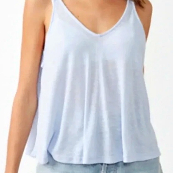 #014 NWT Free People Ribbed Low Back Tank; Color White; Size L; MSRP $20 - Picture 1 of 2